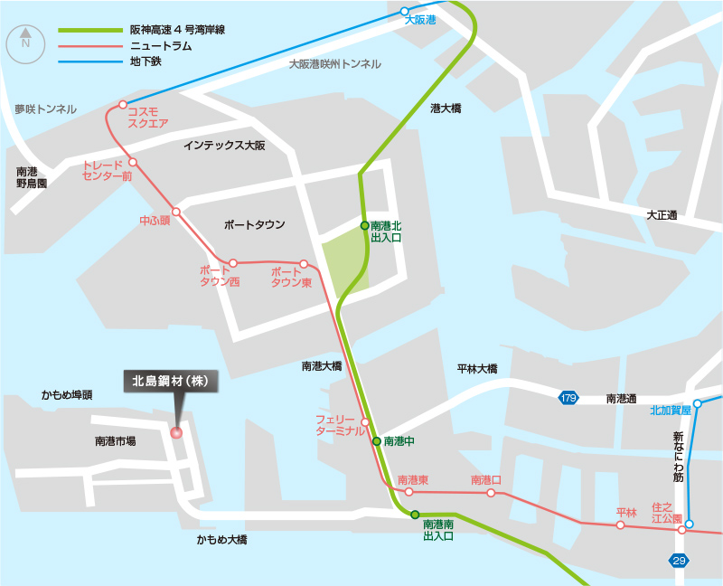 北島鋼材株式会社の周辺地図